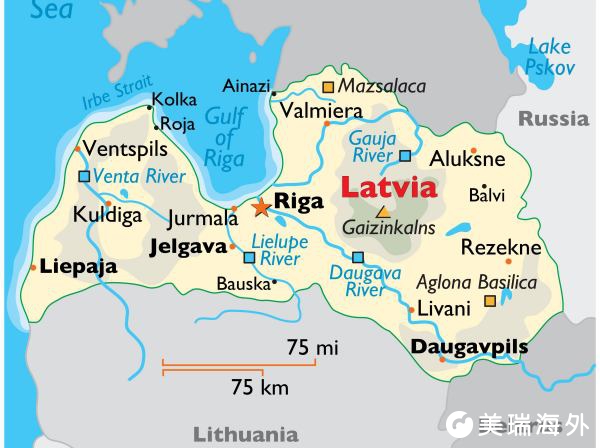 拉脱维亚世界地图上的位置在哪里？