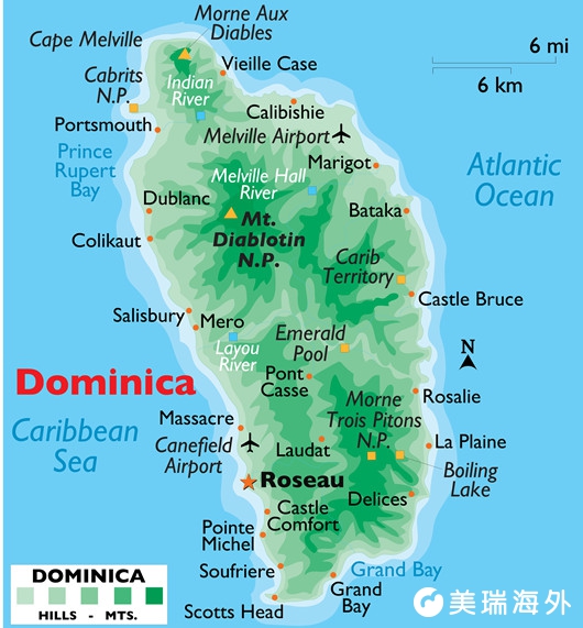 多米尼克在世界地图上的位置是哪里？