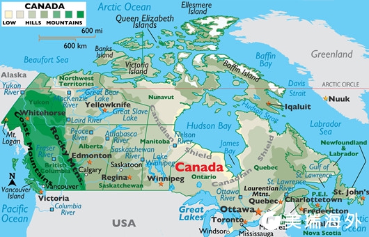 加拿大在哪属于哪个洲(加拿大在世界地图上的位置)