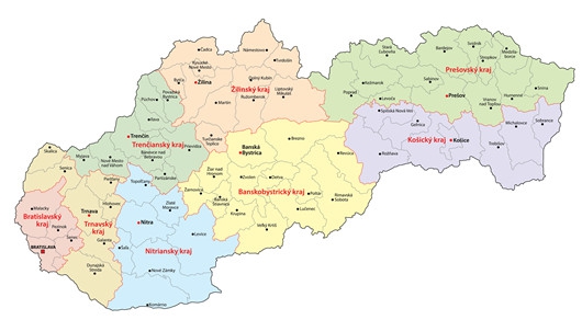 斯洛伐克国家地图