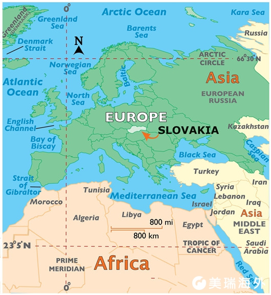 斯洛伐克世界地图