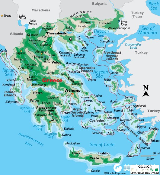 希腊在哪里属于哪个洲(希腊在世界地图上的位置)